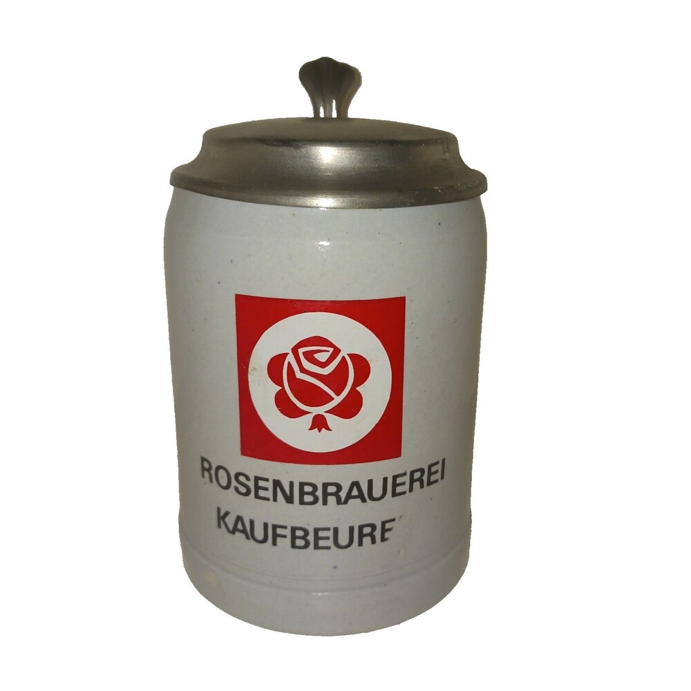 Vintage Rosenbrauerei Kaufbeuren Beer Stein German Mug Cup Collectable Rare